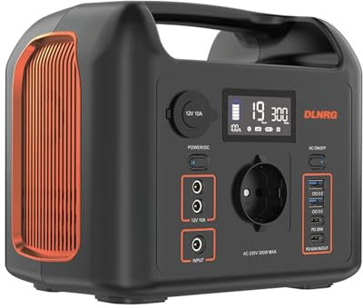Batterie externe portable D320 Power Station 299Wh/12,8V LiFePO4 Générateur solaire Puissance 300W Onde sinusoïdale pure Sortie maximale, pour la maison en plein air Camping Batterie de secours