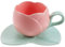 Tazze caffè Tulip Cup in ceramica con sottobicchiere,Tazze caffè in ceramica,Tazza caffè a forma di tulipano,Tazza tulipano creativa Design irregolare unico ufficio e casa con set di piattini ( Color