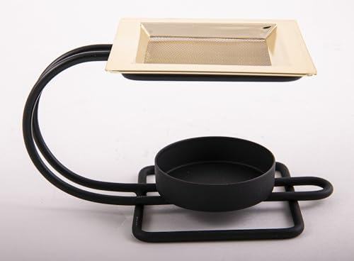 Siebgefäß Kasir schwarzgold Räuchersieb zum Räucher der Kräuter und Hölzer, Weihrauchbrenner Weihrauchhalter Räucherstäbchenhalter mit Sieb