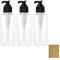 Apstaqeoo 3Pcs 200ML Transparent Plastic Travel Bottles Pump Dispenser, Refillable Empty Lotion Bottle Shampoo Container Holder with Label for Body Wash Soap Conditioner Toiletry MakeUp Cosmetic