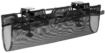 Eigentlich Schreibtisch Kabelkanal aus Stoff Schwarz L61 cm, Kabelführungsnetz aufklappbar, Kabeltunnel horizontal, Netzkanal Traglast 5 kg, einfache Montage an Tischplatte durch Klemmhalterungen