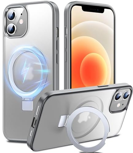 Chicfun 3-in-1 [Magnetic+KickStand+Ring Holder] for iPhone 12/12 Pro Case Stand Ring Holder Compatible with MagSafe, Military Shockproof Protective Matte iPhone 12/12 Pro Phone Case Kickstand Cover