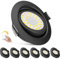 zexhy LED Einbaustrahler 230V Flach Dimmbar LED Spots 6W IP44 Bad Einbauleuchten Deckenspots Deckenstrahler,Warmweiß 3000K Schwenkbar Einbauspots für Badezimmer Küche Wohnzimmer,6er Set Schwarz-Matt