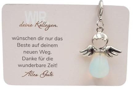 Milaboo® Schutzengel Schlüsselanhänger mit Edelstein und Karte (Kollegen)