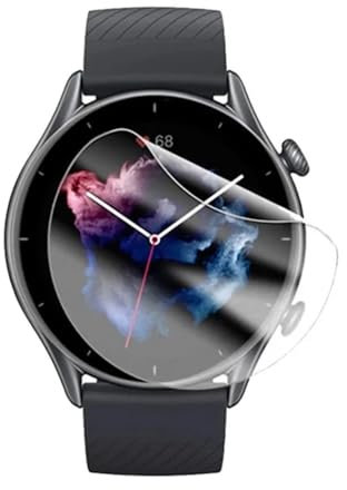 CUFEREDU 6pcs films Hydrogel pour Amazfit GTR 4 1.43 Protecteur d'écran Soft TPU gel film pour smartwatch Sensibilité au toucher, Auto-guérison, Facile à installer