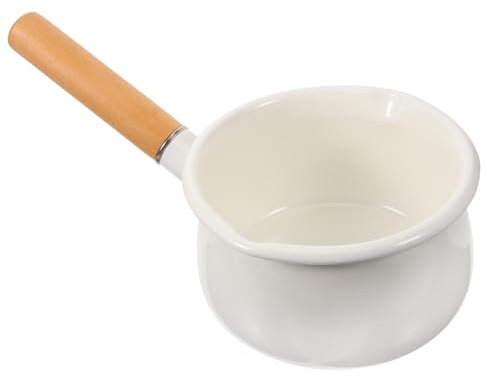 Ciieeo Emaille Milchtopf Zum Erhitzen Von Milch Soßen Und Butter Kleiner Kochtopf Aus Emaille Für Elektroherde Cerankochfelder Und Induktionsherde Mit Langem Griff Für