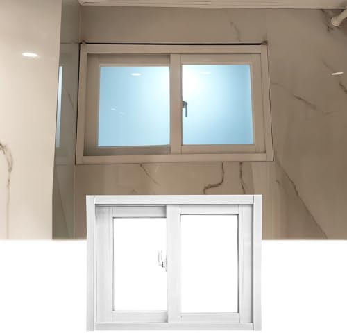 Vibeo Fenster Ersatzfenster für Keller in Verschiedenen Größen, Aluminium-Schiebefenster mit Fliegengitter und Gehärtetem Glas, Lüftungsfenster für Hühnerstall(20x12in/51x30cm)