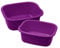simpa 11L Multi-Purpose Purple Plastic Rectangular Household Cleaning Bowl for Washing Up, Window Cleaning, Car Valeting and Multi Room Spot Cleaning Tasks - Set of 2 Bowls.