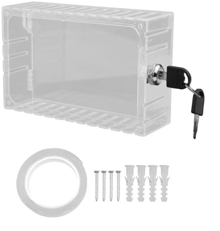 YUANGANG Thermostat-Schlosskasten mit Schlüssel, Thermostatschutzbox, Thermostat-Sicherheit, transparente Schlossbox, Abdeckung, Thermostatschutz, Acryl, Thermostatschutz für Restaurants, Zuhause,