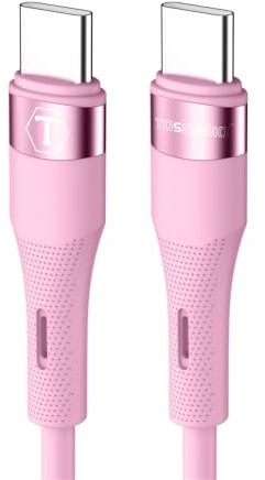 Tosomoki - 1M Type C to Type C Cable, USB C to USB C PD Fast Charging Charger Lead for Samsung Galaxy S21 Ultra S20/Note 20 5G/Note10,iPad Pro 2021,MacBook,Google Pixel4/3a - Pink