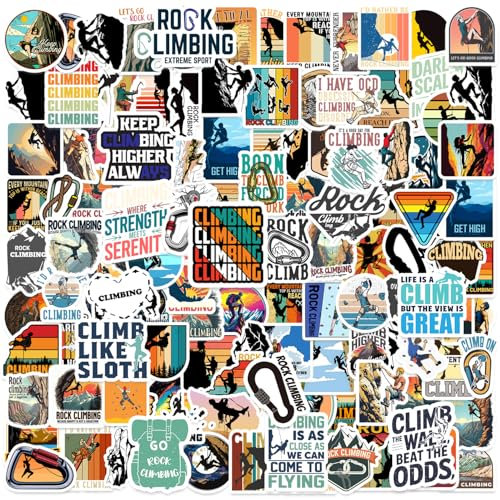 120 Stück Kletter-Aufkleber, Outdoor-Extrem-Abenteuer-Sport-Aufkleber für Wasserflaschen, Laptops, Koffer, Skateboards, Auto, Erwachsene, Jugendliche und Kinder