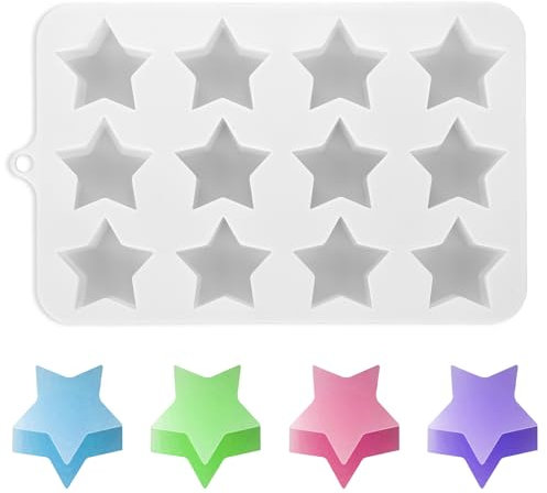 Molde de silicona con forma de estrella, molde de silicona con forma de estrella, forma de estrella, molde de silicona para caramelos en forma de estrella, forma de oso de goma alquitrán, para hornear
