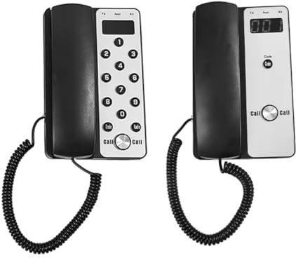Lbvzxkadi Citofono Wireless per Ufficio con Schermo LCD, Portata 433 MHz, Volume di Chiamata Regolabile, Telefono