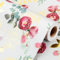 Wikadlik Geschenkpapier mit Blumenmuster, elegantes Metallic-Goldglanz-Blumen-Design, wendbares Geschenkpapier für Geburtstag, Babyparty, Hochzeit, Muttertag, Brautparty, Feier, 43 cm x 10 m