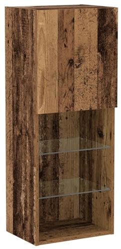 vidaXL TV-Schrank mit LED-Leuchten Altholz 40,5x30x102 cm