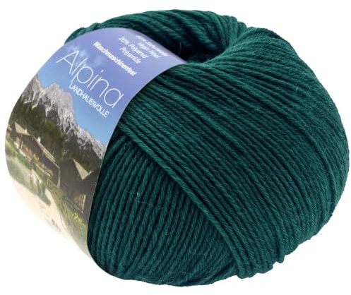 LANA GROSSA Alpina | Landhauswolle und Trachtengarn, waschmaschinenfest | Handstrickgarn aus 80% Schurwolle & 20% Polyamid | 100g Wolle zum Stricken & Häkeln | 210m Garn FB 80