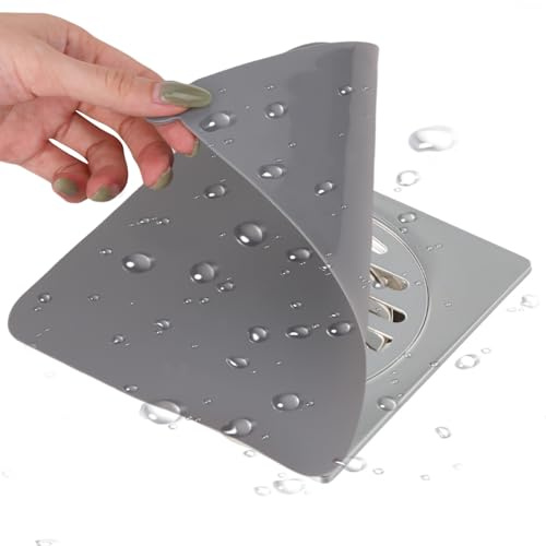 2 x Tapones de Ducha de Silicona Grises – Ideal para Drenaje de Baño | Solución Efectiva contra Olores│Protección Duradera│Fácil de Usar