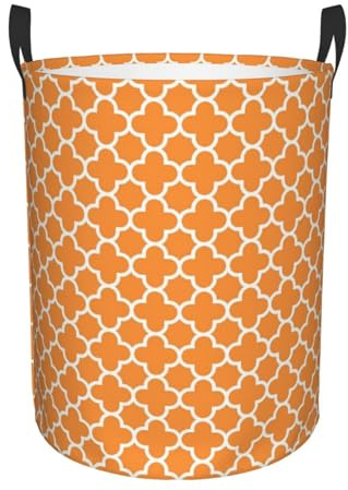 Wäschesammler Orange-Weißes Gitter Verdickter Wäschesack Robust Kleider Tasche Für Waschküche Spielzeug Kleidung 40X50Cm