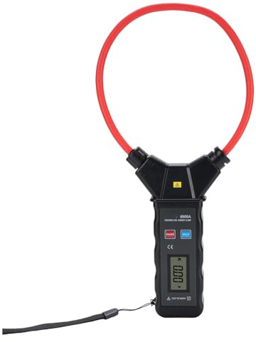 Eacam Pinza Amperometrica Flessibile per Corrente AC 0-5000A 0-6000V Display LCD Retroilluminato Bobina Flessibile Pinza Amperometrica Grande per Corrente Alternata, Amperom
