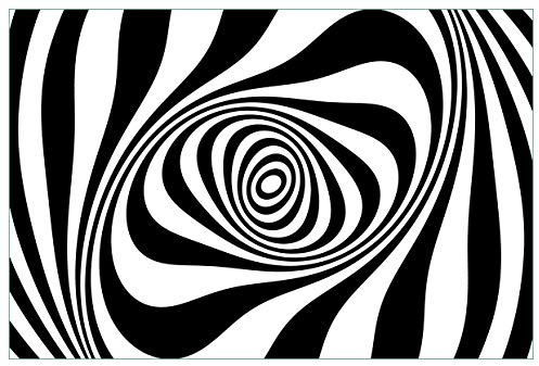 Wallario Küchenrückwand selbstklebend 90 x 60 cm, Motiv: Optische Täuschung - Zebra Muster - schwarz weiß | Spritzschutz abwischbar & pflegeleicht