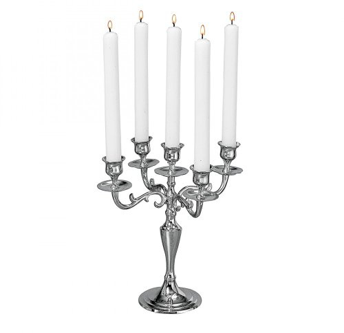 Boltze 26cm Chandelier Argent Candélabre à Bougies 5 Bras