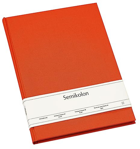 Semikolon 350931 - Notizbuch Classic A4 liniert - 176 Seiten, cremeweißes Papier - Lesezeichen - orange orange