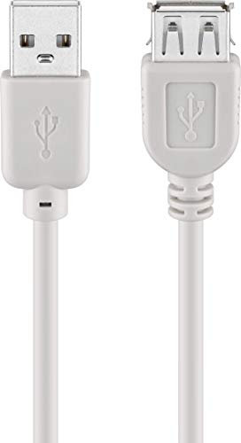 Goobay 50961 Cavo Prolunga USB 2.0 ad Alta Velocità, Grigio, 3m Lunghezza del Cavo