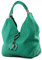 modamoda de 330 Damen Leder Nappaleder Wildleder Schultertasche Henkeltasche groß handmade in Italy, Farbe:Aquamarin