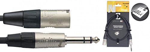 Stagg 20375 1 m 1x Stereo Jack/XLR Male Audio Cable