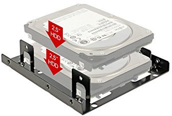 Festplatten Einbaurahmen, 2x 2,5 HDD auf 3,5, Metall, Delock® [18210]