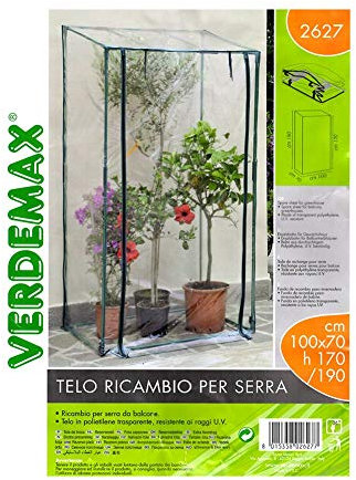 Verdemax 2627 - Telo Ricambio per Serra Terazzo Big (L100 X P 70 X H 170/190 Cm)