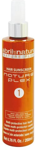 abril et nature - Nature Plex, STOP Cassure - Protecteur Capillaire Total - Hair Sunscreen - N1 Protecteur Thermique et Solaire - Pour Cheveux Épais, Teints et/ou Porus - Sans Rinçage - 200 ml