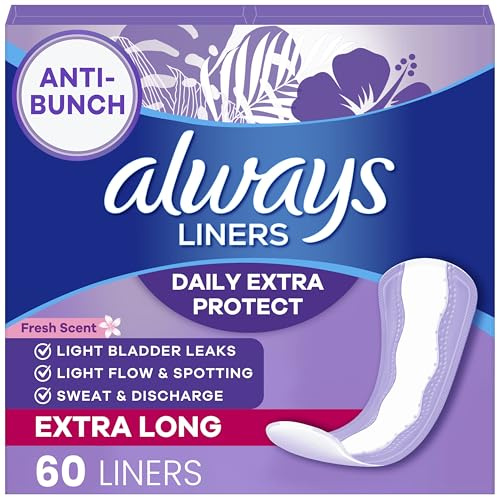 Always Slipeinlagen für Damen, Xtra-Schutz, 3-in-1-Tageseinlagen für Damen, extra lang, parfümiert, 60 Stück