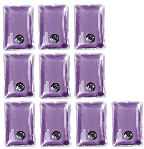notrash2003 Taschenwärmer nach ISO 13485 Handwärmer Heat Pads Fingerwärmer Wiederverwendbare Gel - Pads Thermopads in vielen Ausführungen und Mengen (Violett - 10 Stück)
