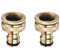 TOPWAYS® 3/4 Pollici e 1/2 Pollici BSP 2in1 in Ottone Metallo da Giardino Esterno Rubinetto Rubinetto connettore Adattatore Rubinetto filettato Tap Connector Threaded Faucet Adapter 2 Pacco