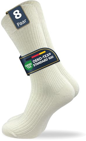 GAWILO Naturbelassene Herren Baumwollsocken aus 100% Baumwolle (8 Paar) | ohne drückende Naht