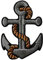 Mono-Quick Bügelbild Aufnäher Patch Applikation zum Aufbügeln Maritim Anker mit Seil grau 3,0 x 4,3 cm