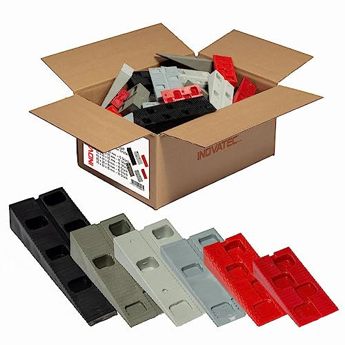 90 x Inovatec Kunststoff Keile, sechs verschiedene Größen 70-120 x 30-45 x 10-25 mm