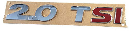 Volkswagen 1Q0853675SGQF Original VW Schriftzug 2.0 TSI Emblem Logo Aufkleber chrom glänzend, mit rotem SI