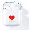 AKABEILA Cover AirPods Silicone, Custodia AirPods 2 Trasparente, Compatibile con Apple AirPods 2 & 1 Cover Custodia Protettiva per Air Pods [LED Frontale Visibile] Carino Modello Protettiva, Cuore