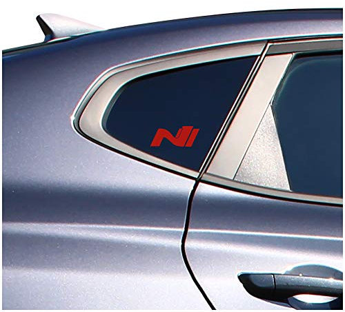 4er Set Aufkleber Logo N Performance Autoaufkleber Sticker Selbstklebend Waschstraßenfest Dekor Autoscheibe Seitlich Tuning Zubehör K089 (Rot, N Full)