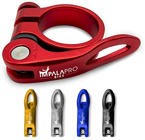IMPALAPRO Bike - Chiusura Sella - Morsetto Reggisella Bicicletta con Leva a Sgancio Rapido - Morsetto a Sgancio Rapido - Sgancio Rapido Sellino Bici - Sgancio Rapido MTB (Rosso, 31,8 mm)