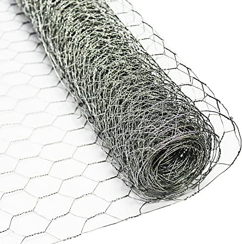 The Mesh Company Galvanised Chicken Wire Mesh Roll Wire Netting Hexagonal Garden Wire (25mm Hole x 0.68mm Wire - 10m x 900mm Roll)