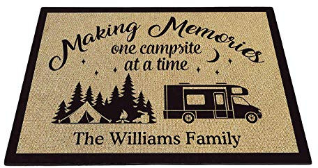 BAGEYOU Personalized Camping Doormat Making Memories One Campsite at a Time Campers Trailer Confire Tent Decor Floor Mat, 27.5 X 17.7, Style 1
