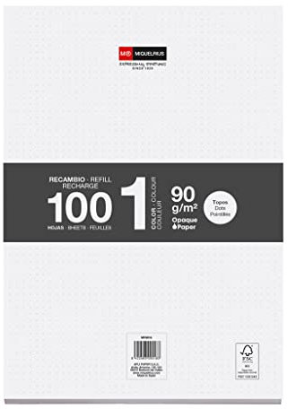 Miquelrius - Nachfüllblätter lose Blätter, 100 lose Punkte, Größe A4, Papier 90 g, ohne Bohren