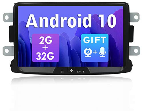 SXAUTO Android 10 Car Radio Suitable for Renault Duster/Dacia Sandero/Lada Xray 2/Captur Camera Canbus - [2G+32G] - 8 Inch 2 Din - Supports DAB Steering Wheel Control 4G WiFi BT5.0 Carplay