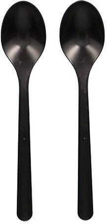 Haval Löffel, Bio-PP 18,5 cm schwarz extra stabil 96437 Mehrweglöffel wiederverwendbar, 50 Stück