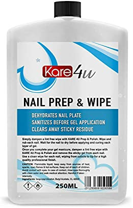 Prep And Wipe Nail Gel Polish Cleanser Cleaner UV LED Manicure 100ml to 10 Litre (250ML)
