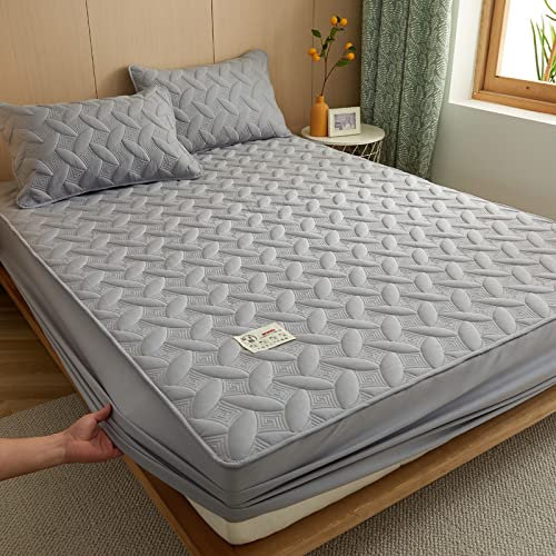 JIANINGHOME Bedding Gesteppte Matratzenauflage- Weich Mikrofaser Matratzen Topper - mit Spannumrandung - Matratzenschoner Unterbett auch für Boxspring-Betten,120x200+25cm