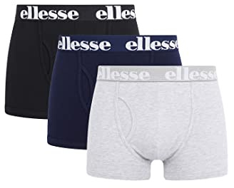 Ellesse Herren Hali 3pk Boxers Unterhose, Black/Grey/Navy, M EU